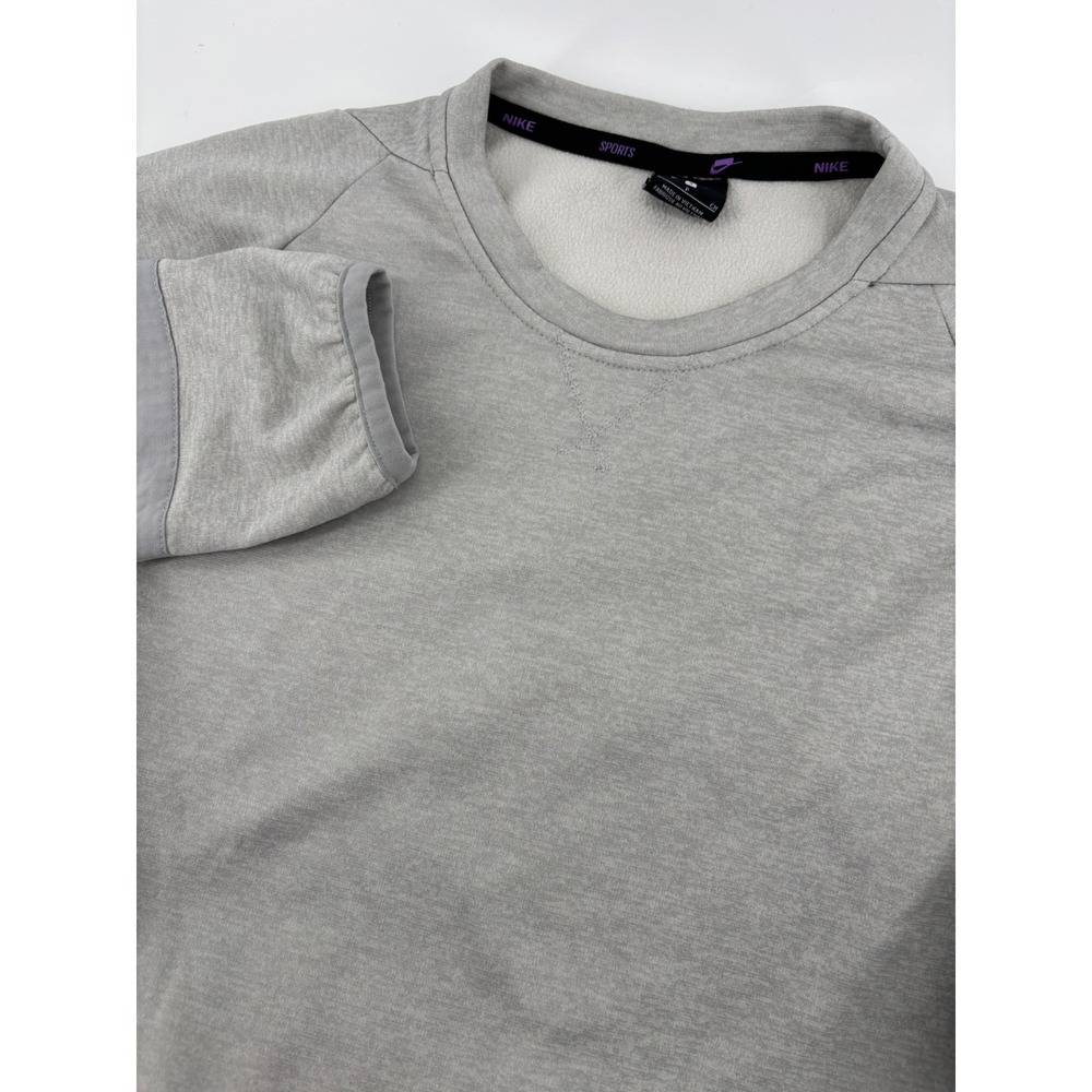 Vintage Nike Sweatshirt Women Small Grey Mesh Trim Zip Pocket Athleisure